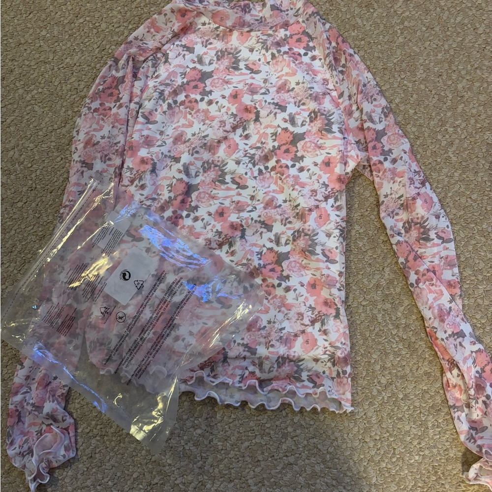 Floral mesh sleeve mock next top